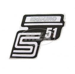 Klebefolie Seitendeckel -Enduro- silber, S51