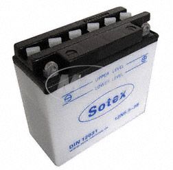 Batterie SOTEX - 12N5,5-3B - 12V 5,5 Ah - pour motocyclette ETZ125, 150, 250, 251/301