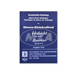 Ersatzteilkatalog, Ersatzteilliste  Habicht SR4-4, Sperber SR4-3 - Ausgabe 1975