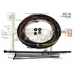 Kabelbaumset S51N - 6V-Unterbrecherzündung, inkl. Schaltplan