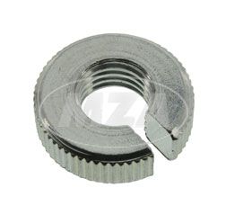 Rändelmutter, solo - zur Stellschraube M8x1 - geschlitzt - ALU - für ES, TS125, 150
