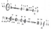 Getriebe-Räder und Wellen