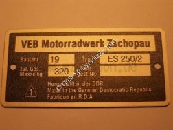 Typenschild ES 250/2