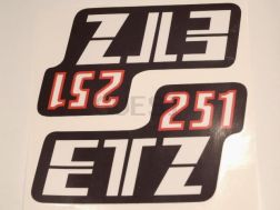 Klebefolie Seitendeckel, rot/schwarz/weiß ETZ 251