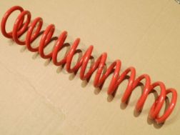 Compression spring, RED f. Shock strut - further wound - Ø6,5, 270mm long, 13 coils - S51E, S51C, S70E, Enduro, ETZ125, ETZ150