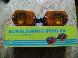 Pair of indicator lights BL80 - angular , front + rear - light emission orange - tube diameter 15 mm - S53, S83, SR50, SR80, fits f. MZ