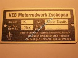 Typenschild Superelastik