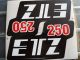 Klebefolie Seitendeckel, rot/schwarz/weiß ETZ250
