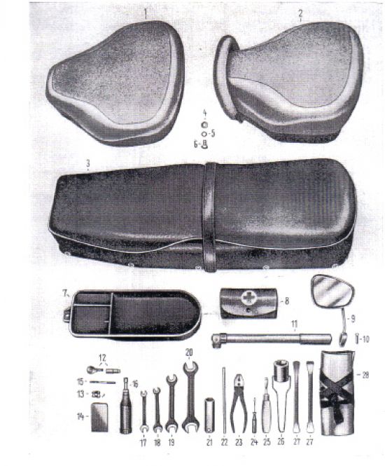 Saddle, seat,tools