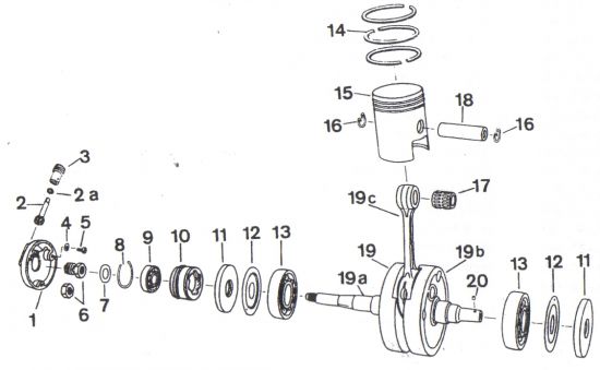 Engine-Crankshaft, Rev.counter drive