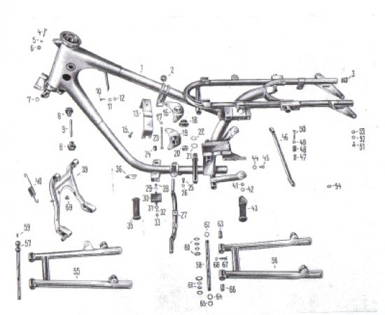 Frame, rear swinging arm