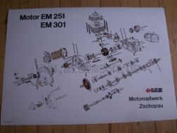Sprengzeichnung Motor ETZ 251/301(baugleich mit ETZ 250)