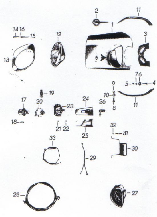 Scheinwerfer, Glühlampen, Tachometer