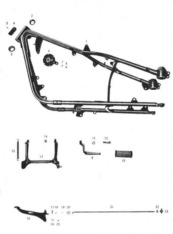 Rahmen Fußbremse bis Fahrgestell-Nr. 40335