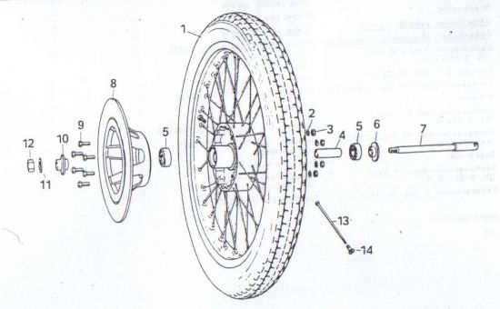 Front wheel for disk brake