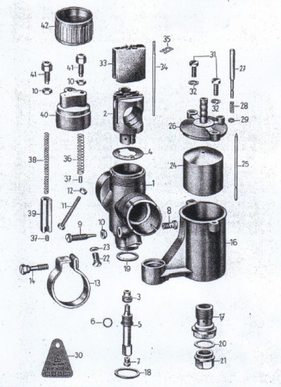 Vergaserteile (Flachschieber)ES 175, 250