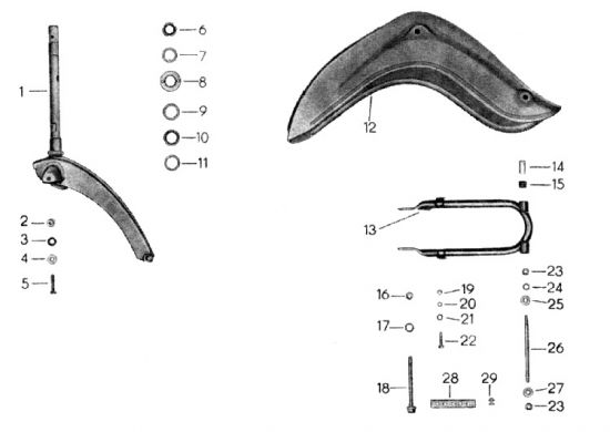 Swinging arm carrier-Steering bearing