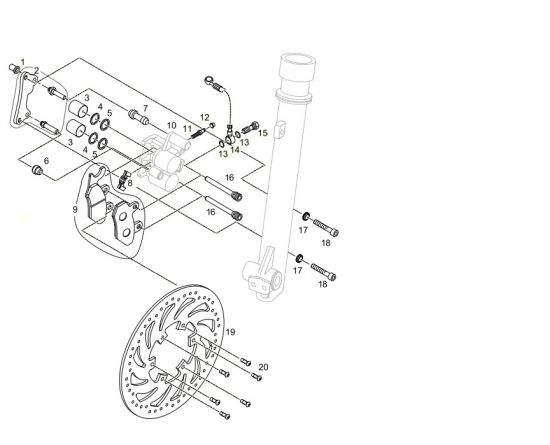 F07-Bremssattel und Bremsscheibe vorne