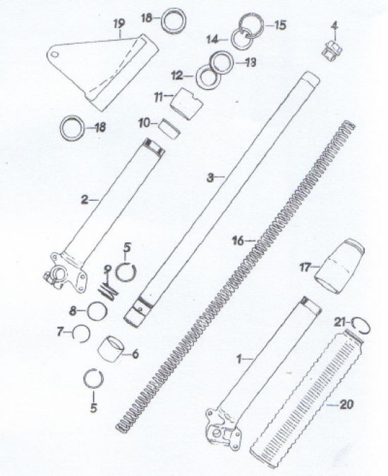 Front suspension with 32 mm guide tubes