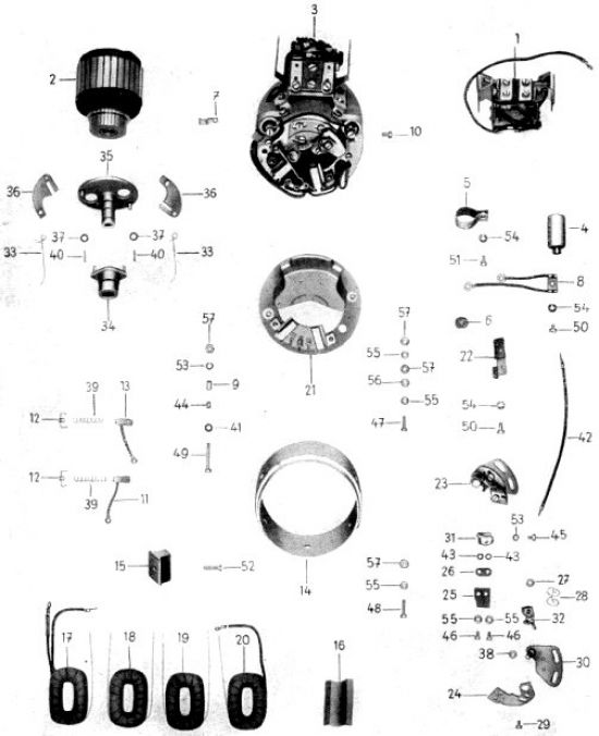 Lichtmaschine GMR 6/45 (Einzelteile)